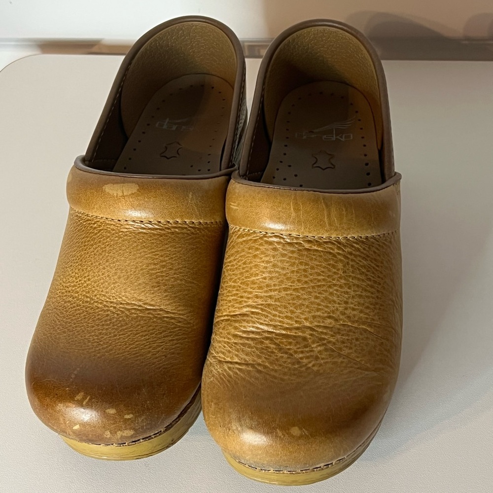 Dansko Tan Leather Clogs